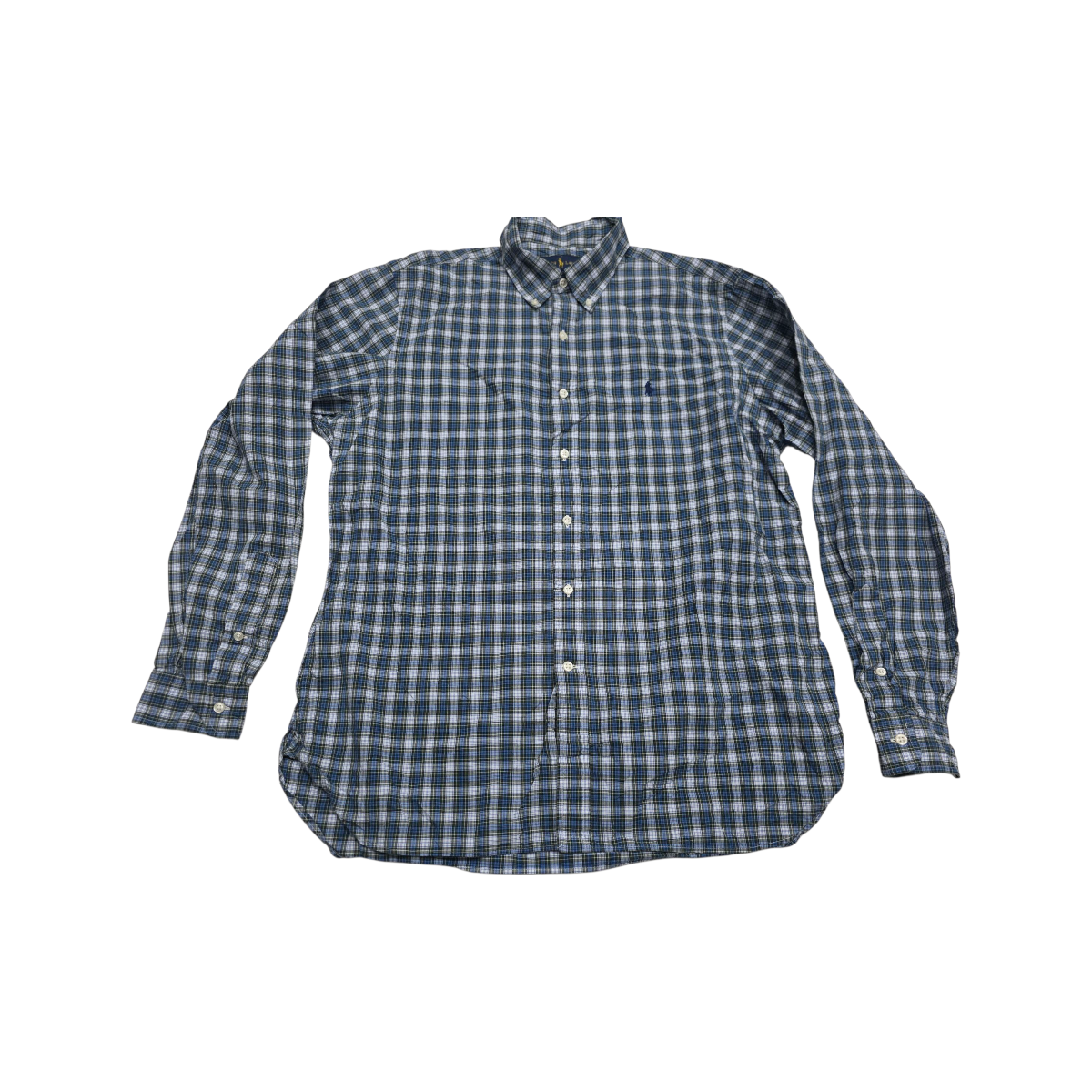 Camisa Ralph Lauren Grande L 16 1/2 42 Cuadro Azul Y Verde