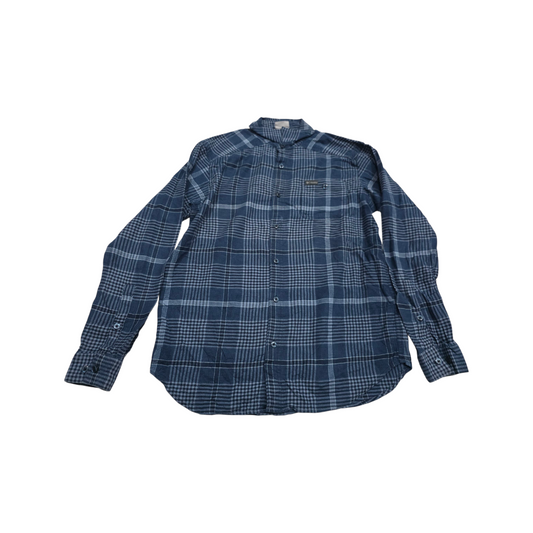 Camisa Columbia Mediana M Cuadro Azul Marino