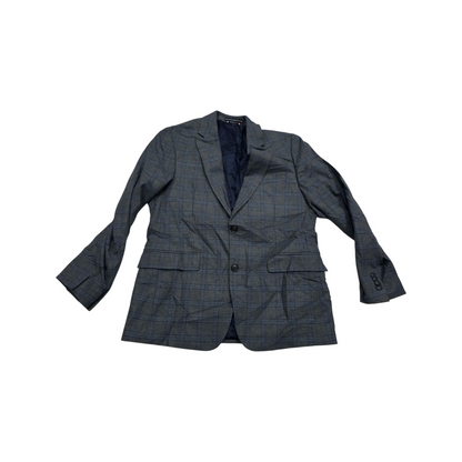 Saco Tommy Hilfiger 38s Gris Y Azul Cuadro