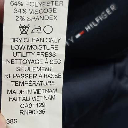 Saco Tommy Hilfiger 38s Gris Y Azul Cuadro