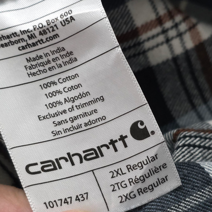 Camisa Carhartt 2xl Regular Cuadro Azul