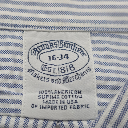 Camisa Brooks Brothers Grande L 16-34 Azul Claro Lineas