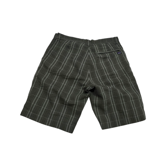 Bermuda Patagonia Talla 32 Cuadro Verde Grisaceo