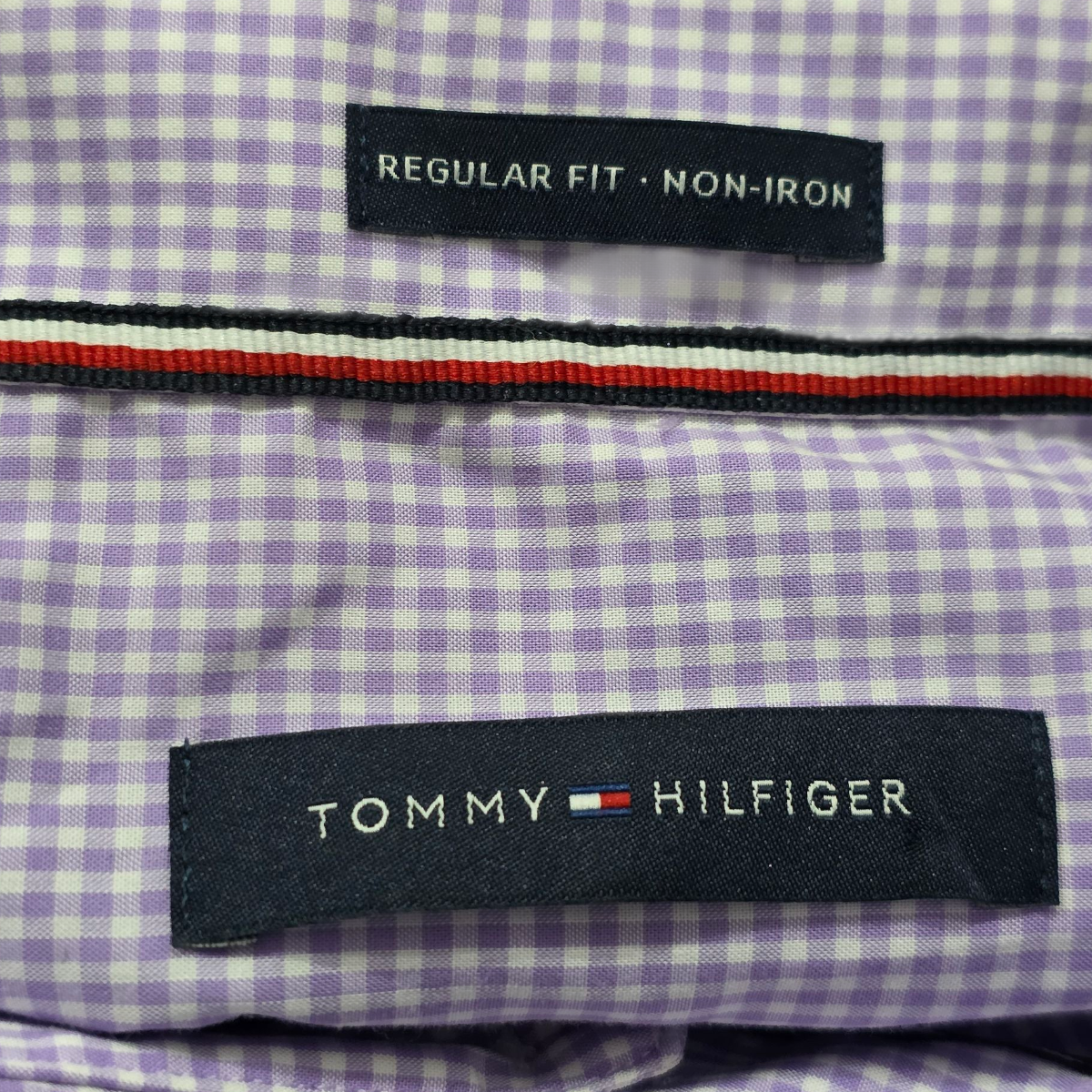 Camisa Tommy Hilfiger 2xl 18 36/37 Cuadro Morado
