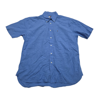 Camisa Manga Corta Tommy Hilfiger Grande L Cuadros Azul