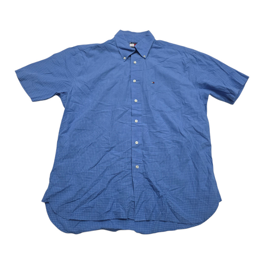Camisa Manga Corta Tommy Hilfiger Grande L Cuadros Azul