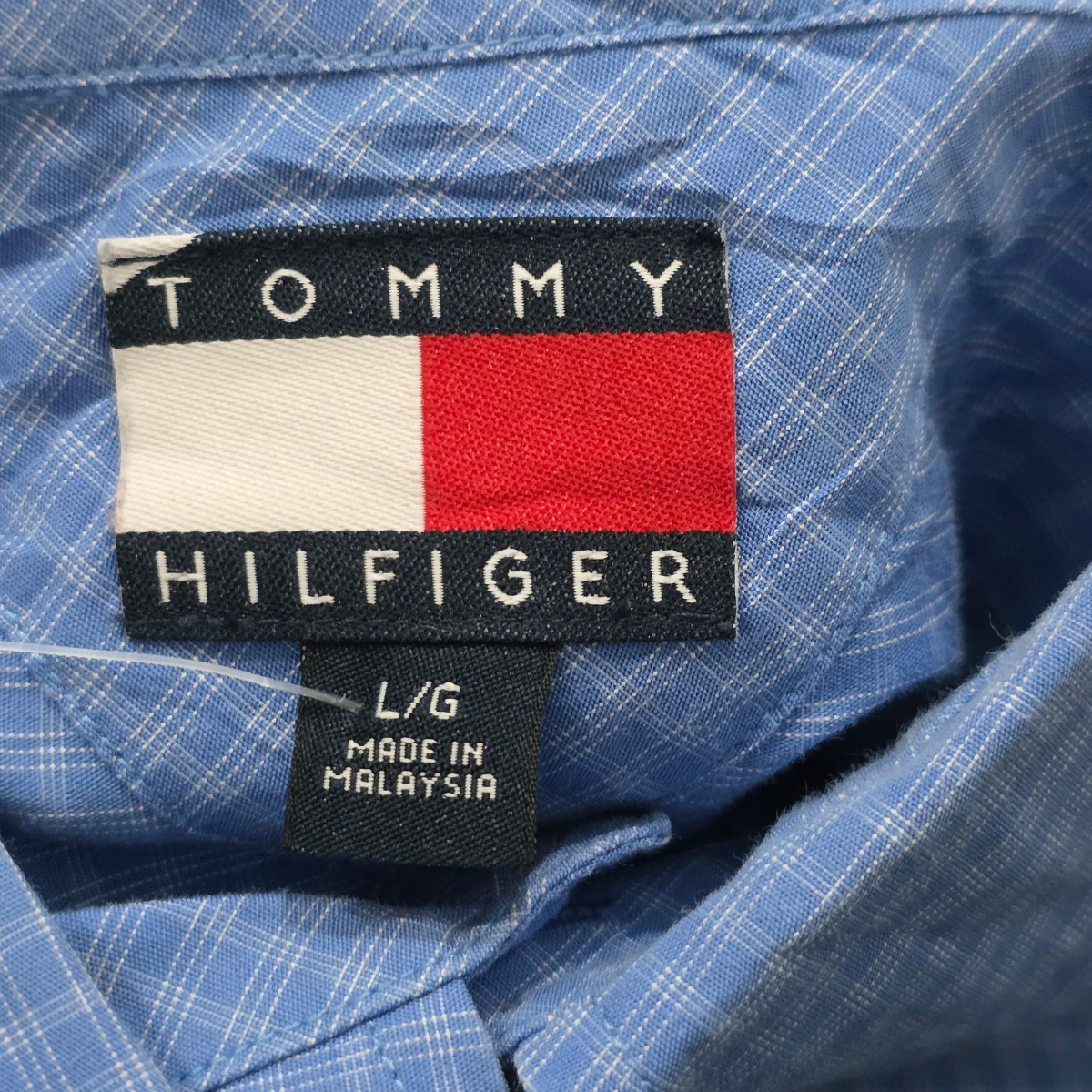 Camisa Manga Corta Tommy Hilfiger Grande L Cuadros Azul