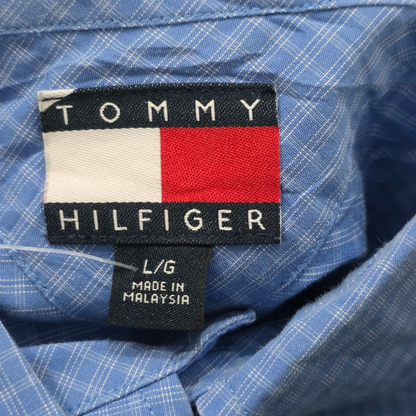 Camisa Manga Corta Tommy Hilfiger Grande L Cuadros Azul