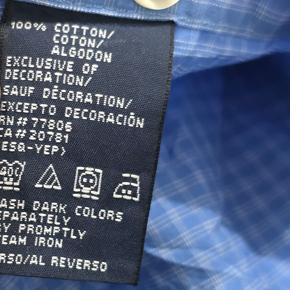 Camisa Manga Corta Tommy Hilfiger Grande L Cuadros Azul