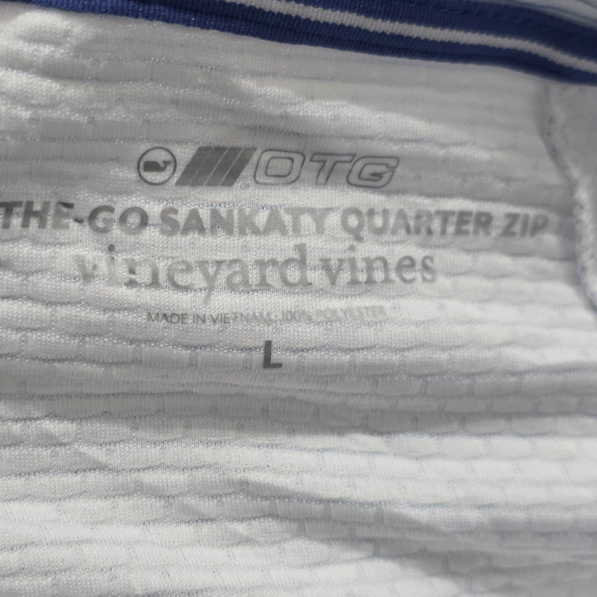 Sudadera Deportiva Vineyard Vines Grande L Blanca Con Lineas