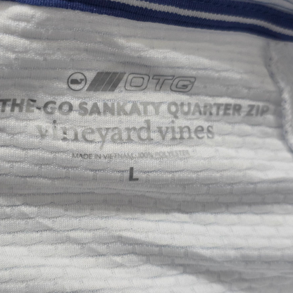 Sudadera Deportiva Vineyard Vines Grande L Blanca Con Lineas