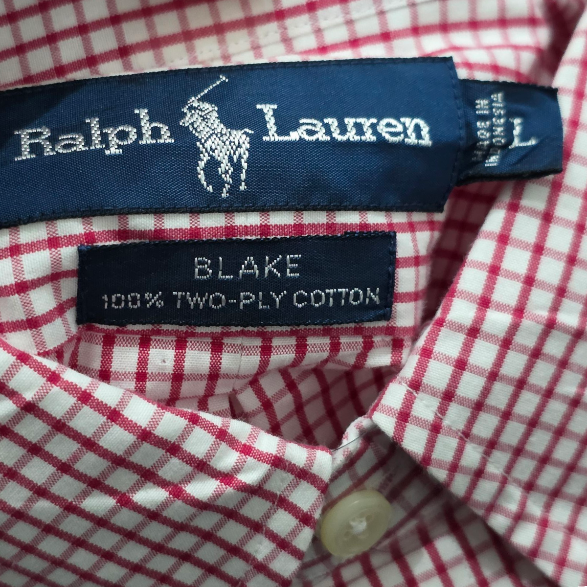 Camisa Ralph Lauren Blake Grande L Cuadro Rojo Y Blanco