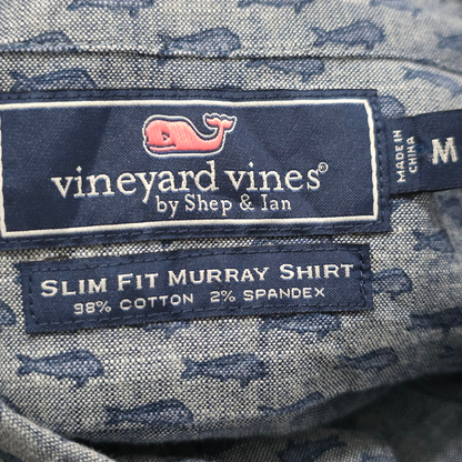 Camisa Manga Corta Vineyard Vines Mediana M Azul Peces