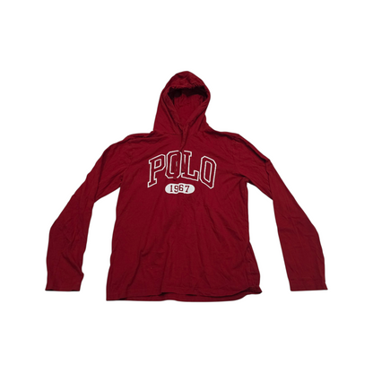 Playera Manga Larga Con Gorro Ralph Lauren Chico S Rojo