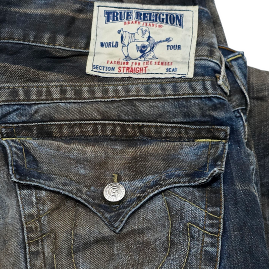Pantalon Recto True Religion 34 Azul Sucio