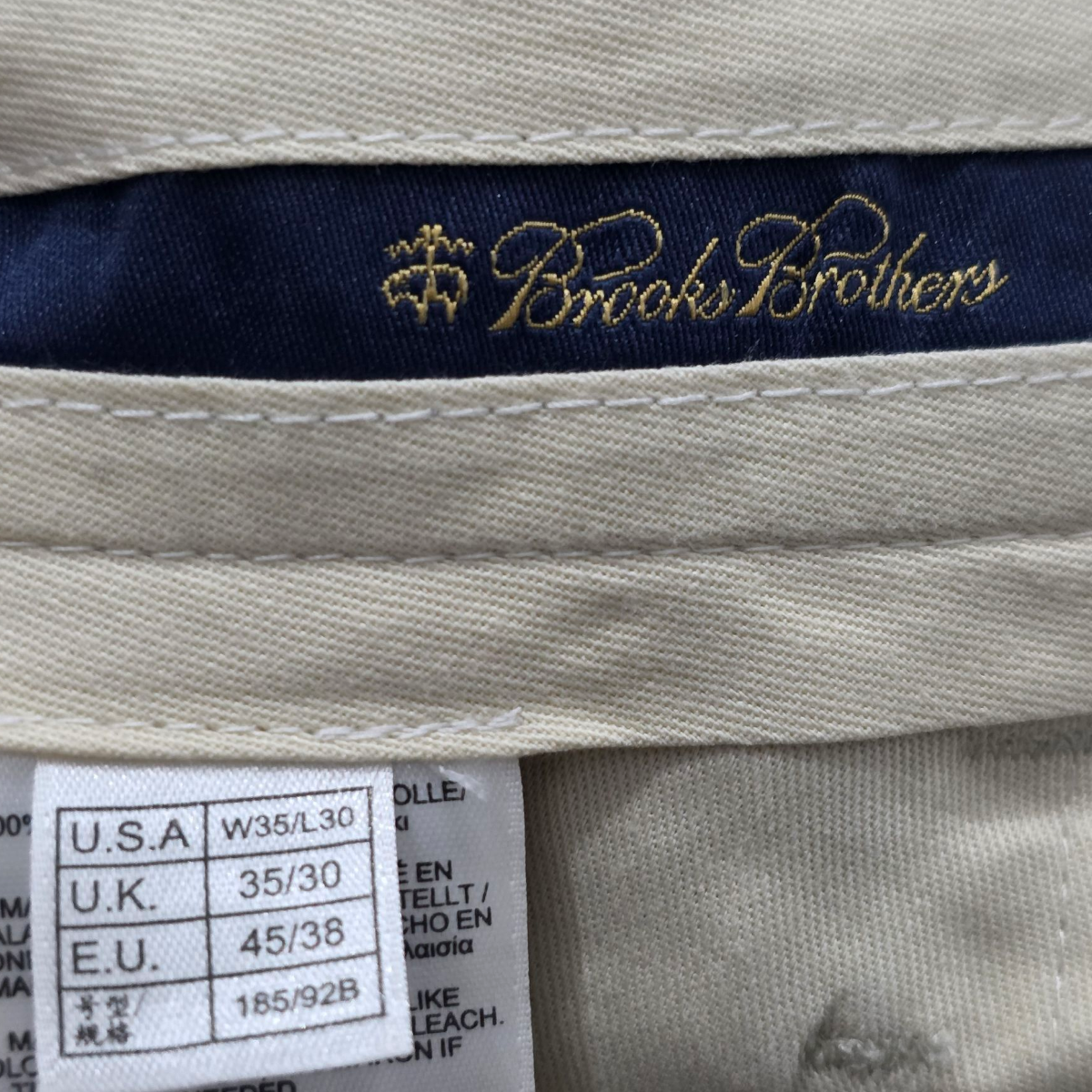 Pantalon Recto Hudson Brooks Brothers 35x30 Beige