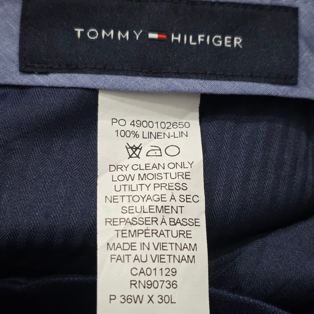 Pantalon Tommy Hilfiger 36x30 Slimfit Azul