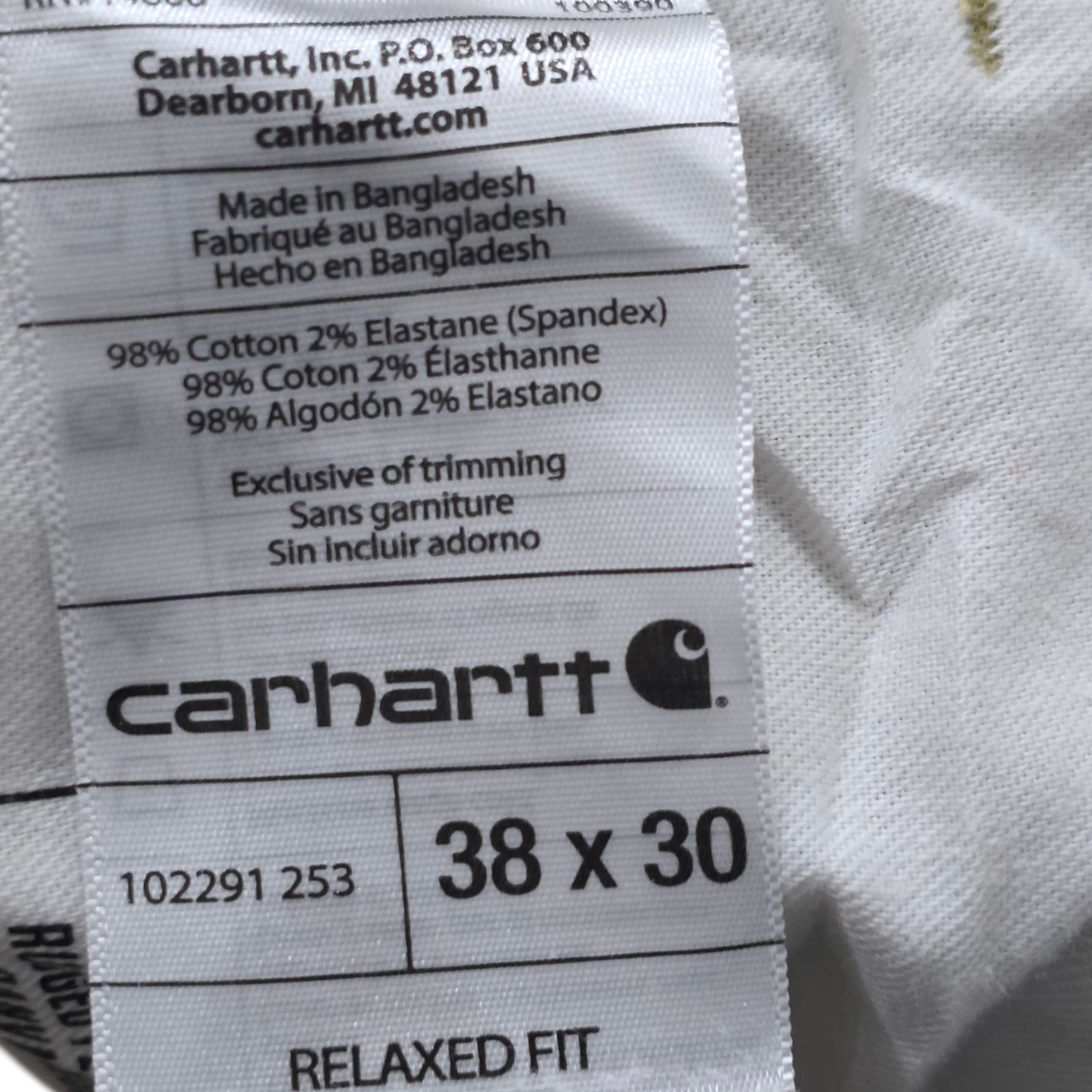 Pantalon Relaxed Fit Carhartt 38x30 Cafe