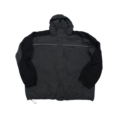 Chamarra Columbia 2xl Gris Con Gorro Resistente Agua