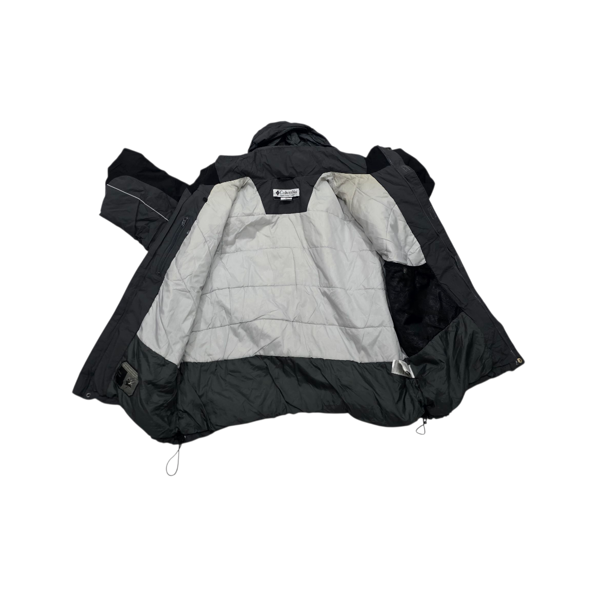 Chamarra Columbia 2xl Gris Con Gorro Resistente Agua