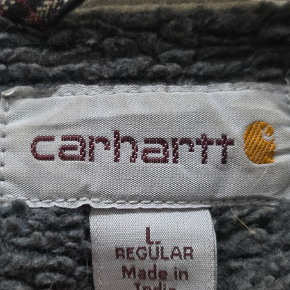 Camisa Gruesa Carhartt Grande L Cuadros Cafe Y Rojo