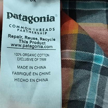 Camisa Patagonia Mediana M Cuadro Naranja