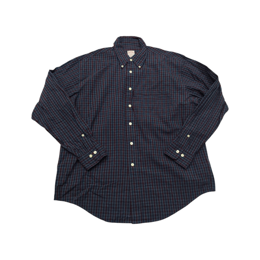 Camisa Brooks Brothers Grande L Cuadro Azul Y Vino