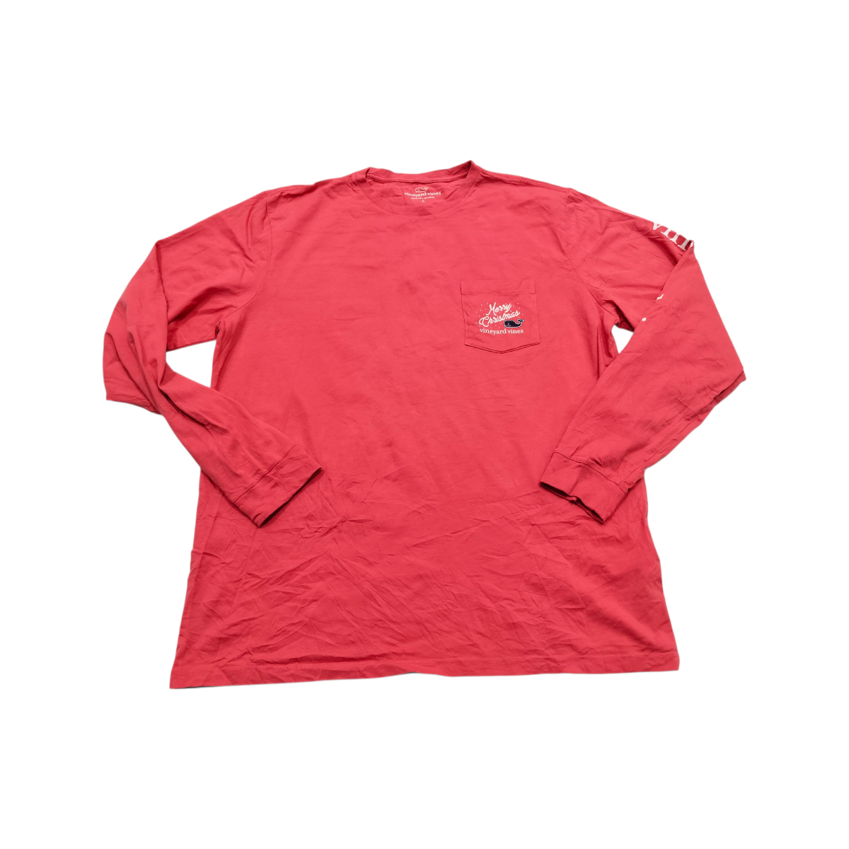 Playera Manga Larga Vineyard Vines Grande L Coral Navidad
