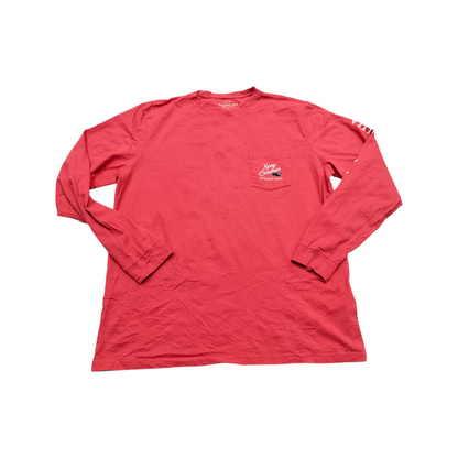 Playera Manga Larga Vineyard Vines Grande L Coral Navidad