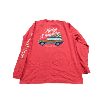 Playera Manga Larga Vineyard Vines Grande L Coral Navidad