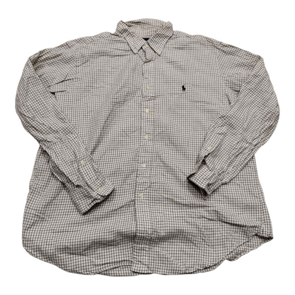 Camisa Ralph Lauren Xgrande Xl Classic Fit Cuadro Beige