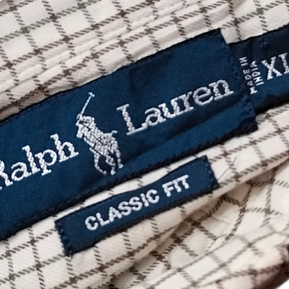 Camisa Ralph Lauren Xgrande Xl Classic Fit Cuadro Beige
