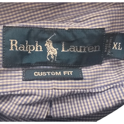 Camisa Ralph Lauren Xgrande Xl Custom Fit Cuadro Azul Claro