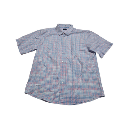 Camisa Manga Corta Nautica 2xl 18 Cuadro Blanco