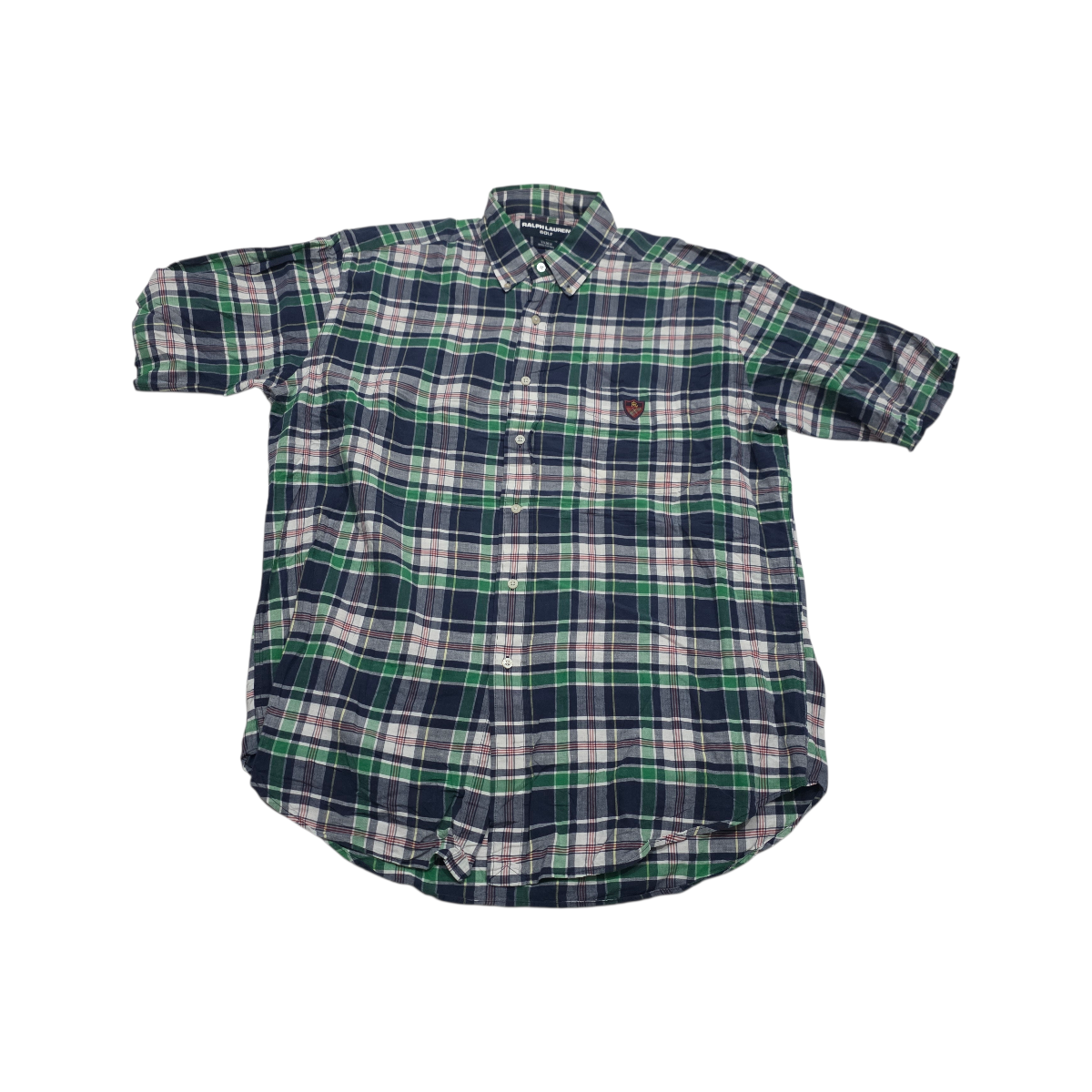 Camisa Manga Corta Ralph Lauren Golf Grande L Azul Verde