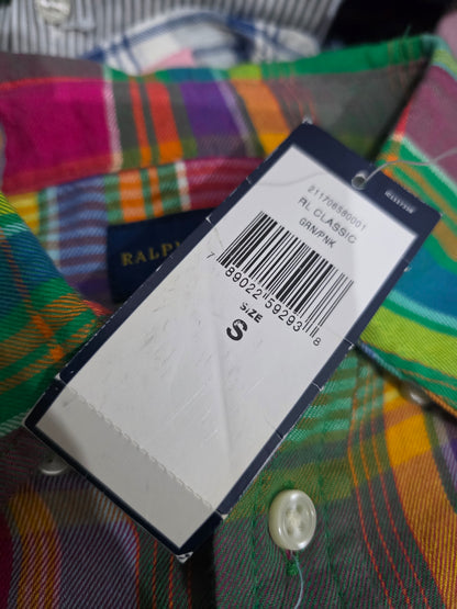 Camisa Ralph Lauren Chico S Classic Fit Verde Cuadros