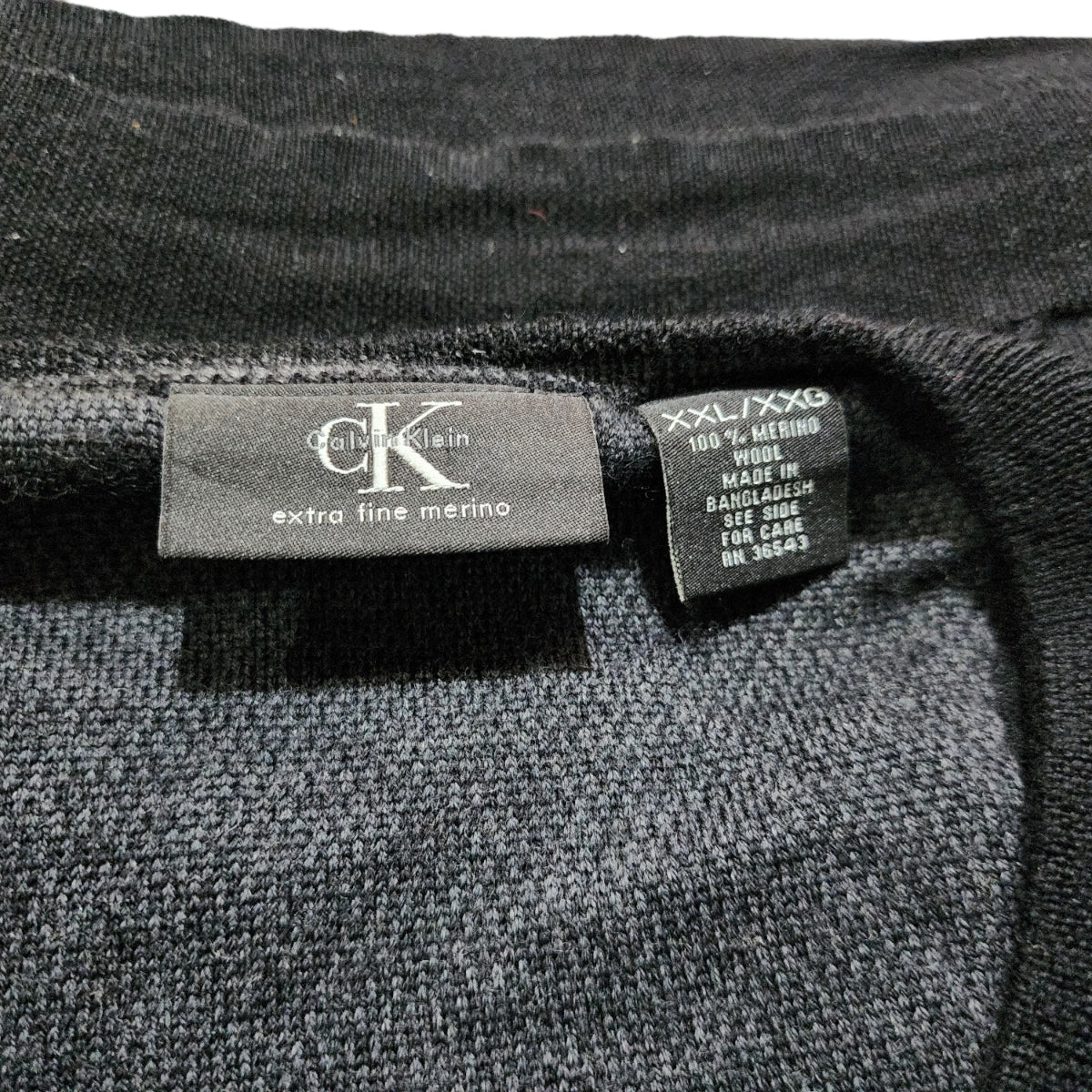 Sueter Calvin Klein 2xl Negro Lana